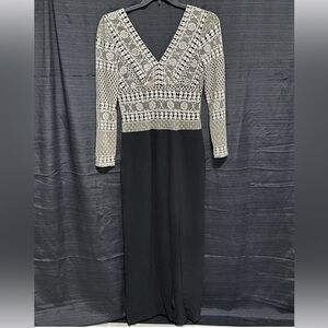JOSEPH RIBKOFF black & gold V-neck dress ‎ uk size UK 12 / US 8